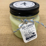 Poverty Beach candle in light green.
