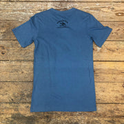 A dark blue t-shirt featuring the 'Flying Fish Studio' logo on the back neck.