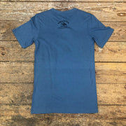 A dark blue t-shirt featuring the 'Flying Fish Studio' logo on the back neck.