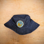 A black hat with a 'Monarch' patch on it.