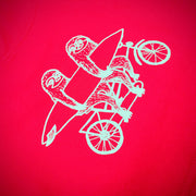 Close-up of the 'Sloths on a Tandem' design.
