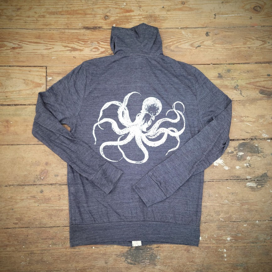 Vintage Octopus Zip Front Hoodie