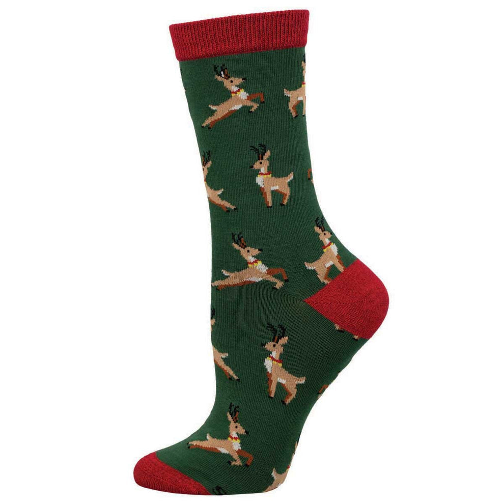 Holidays | Women's Leaping Reindeer Bamboo Socks