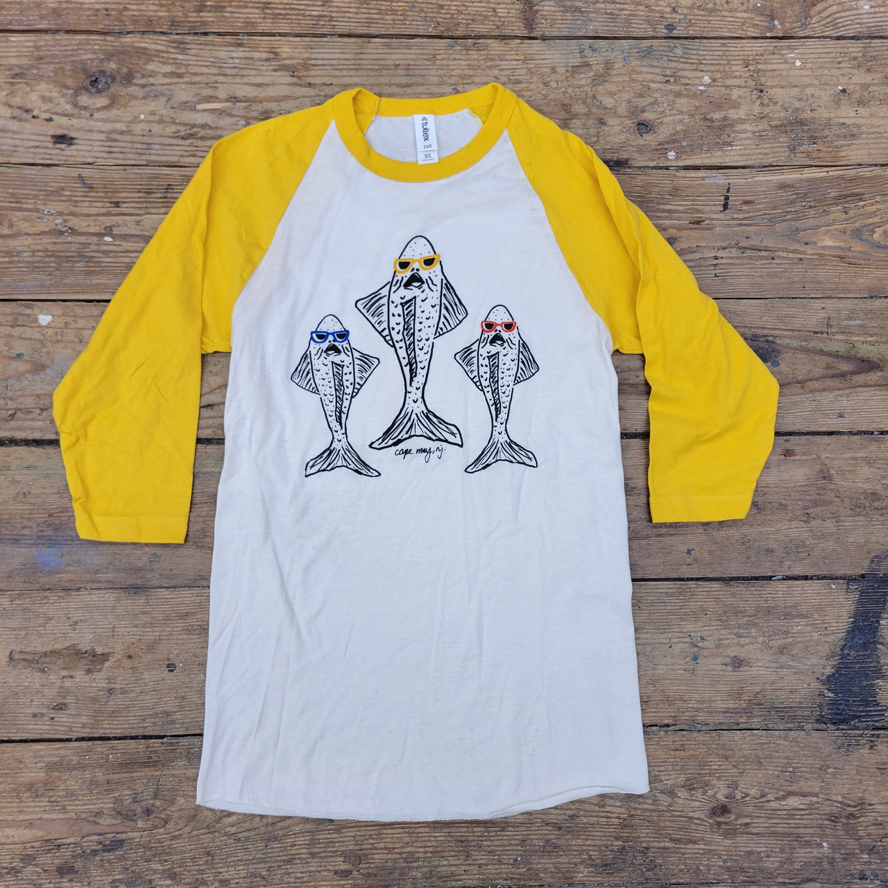 Three Fish - Baseball Tee