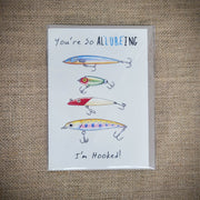 Personal notecard with a 'You're so Al'lure'ing' design on the front.