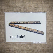 Personal notecard with a 'You Rule!' design on the front of it.