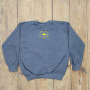 A dark grey sweatshirt with the 'Flying Fish Studio' logo on the back neck in yellow.