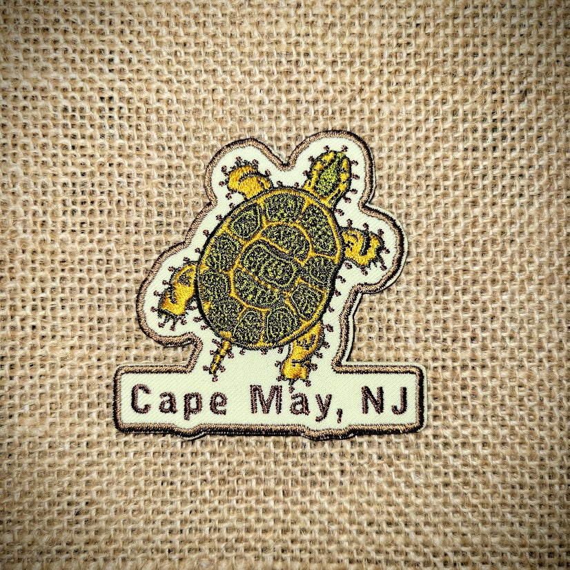 Turtle-shaped patch that features, 'Cape May, NJ.'
